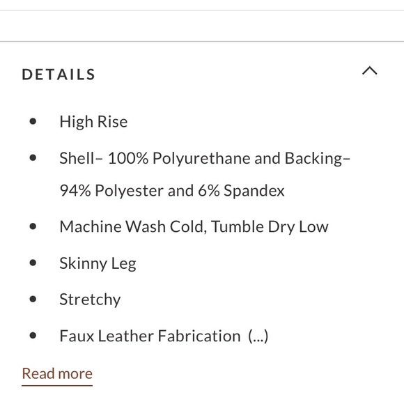 SIMPLICITY HIGH RISE FAUX LEATHER PANTS - BONE XS - Picture 8 of 9